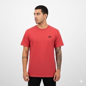 Vintage Nike Embroidered Red T Shirt Made In Mexico Mens Size Medium